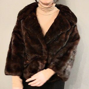 Vintage Authentic Green Bros. Furs Ltd Dark Brown Mink Fur Coat Size Medium